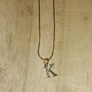Initial 'K' Pendant Necklace